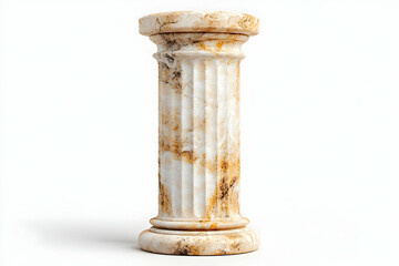 Marble Column, Isolated, White Background, Studio