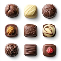 Fototapeta premium chocolate pralines isolated on transparent or white background design