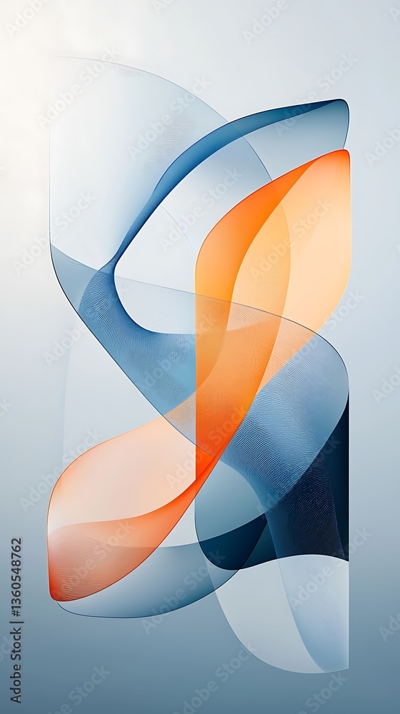 Poster abstract flowing shapes design