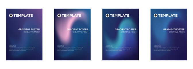 Gradient Poster Templates Creative Mesh Design for Social Media