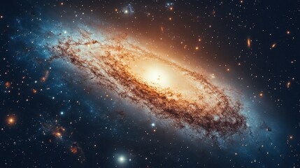 Fototapeta premium Stunning spiral galaxy displayed in the depths of space with vibrant colors and intricate details