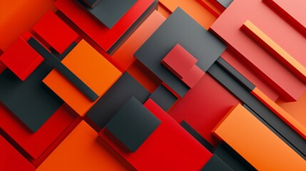 Red, orange and black colored geometric background with a paper texture
