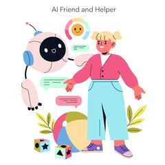 Beta Generation. Flat Vector Illustration