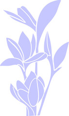 Minimalist Floral Illustration in Purple