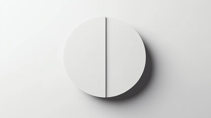 Minimalist 3D Pie Chart in Symmetrical Split Design