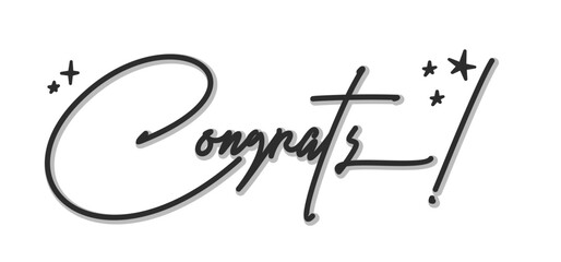 Congrats design with stars, calligraphic message for banner or congratulating card
