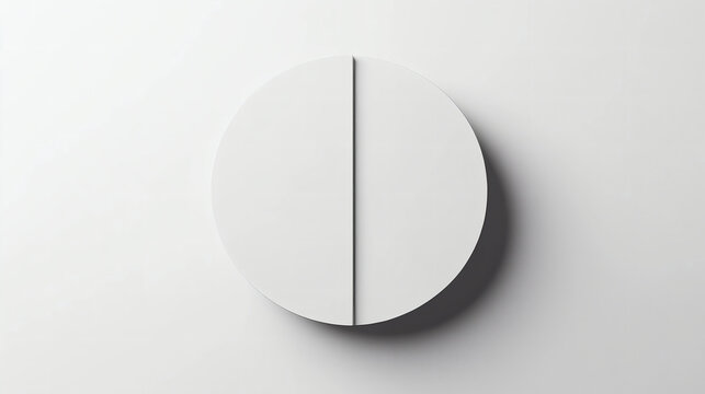 Minimalist 3D Pie Chart in Symmetrical Split Design