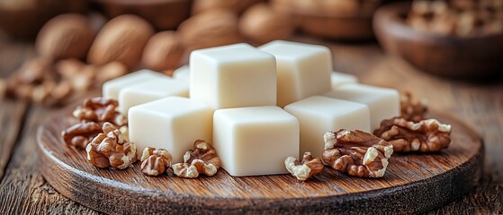 Creamy Cubes  Walnuts.