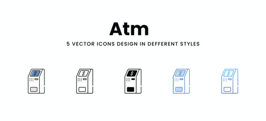 Atm vector icons set stock illustration