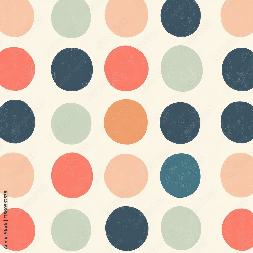 Aufkleber retro polka dot pattern showcasing pastel colors reminiscent of the 1950s for stylish design project