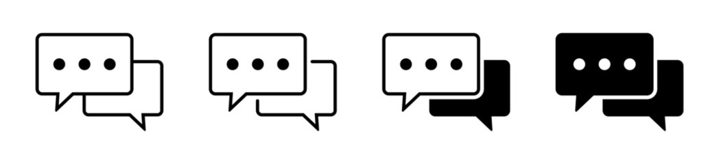 Chat icon. Set of talk speech bubble icons. Message icon.