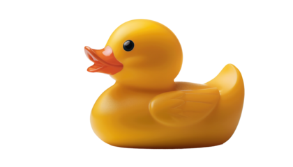 High-resolution yellow duck for swimmin, kids toy in PNG isolated on transparent background. perfect for web design and graphic projects 