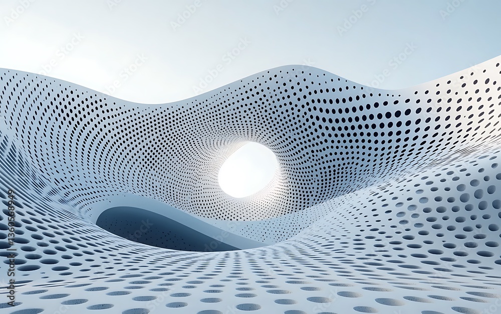 Poster Abstract wave architecture 3 d render