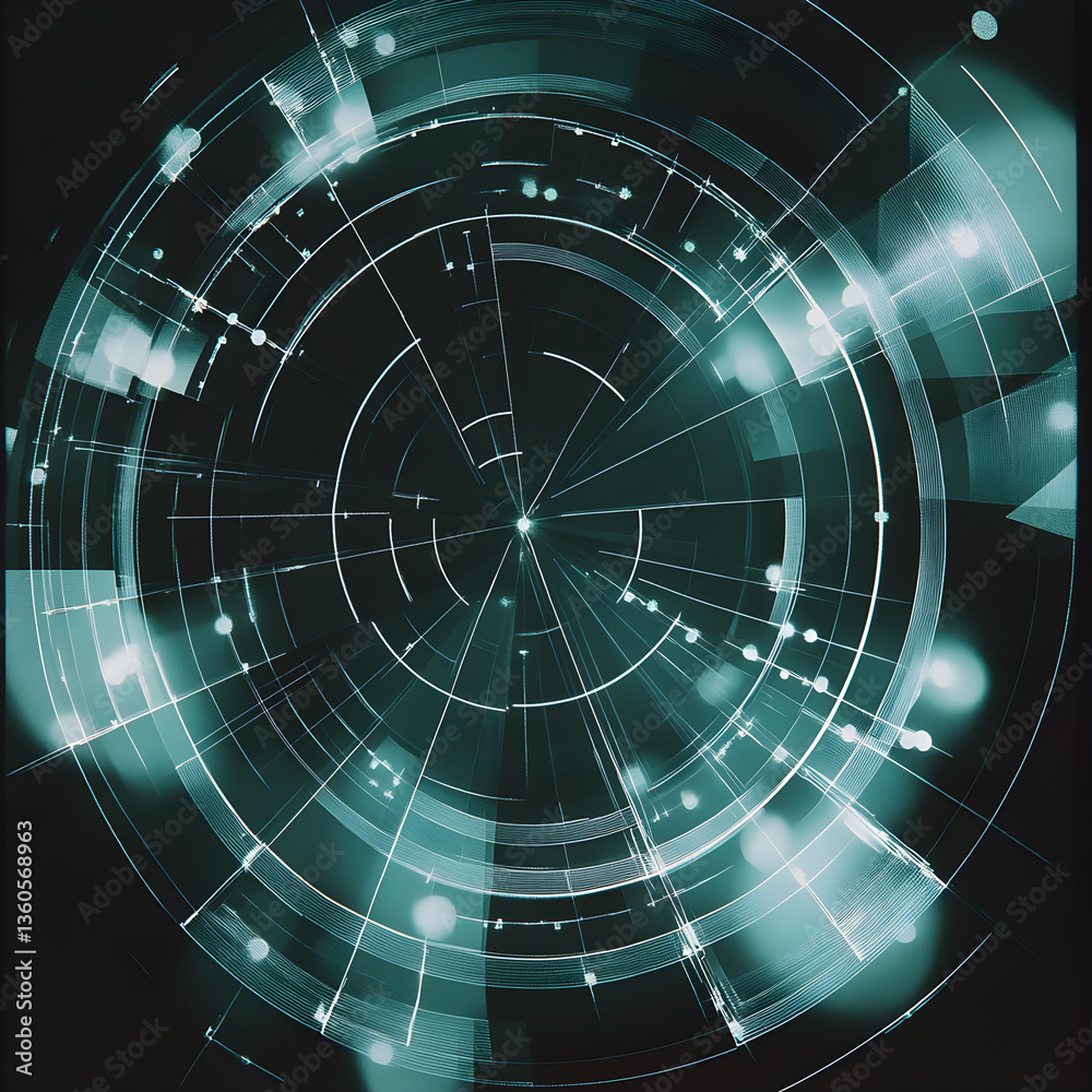 Wall mural intricate x-ray diffraction pattern revealing atomic structure of crystals for material analysis