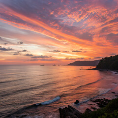 sunset on the beach
