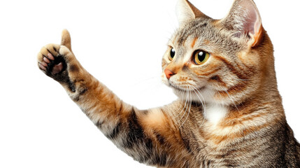 Adorable Cat Giving a Thumbs-Up Gesture