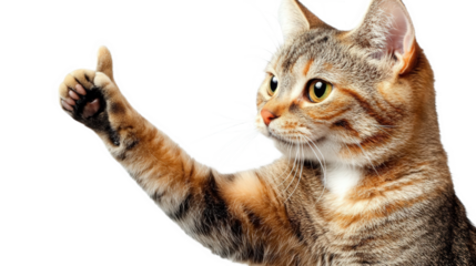 Adorable Cat Giving a Thumbs-Up Gesture