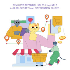 Product Marketing. Flat Vector Illustration