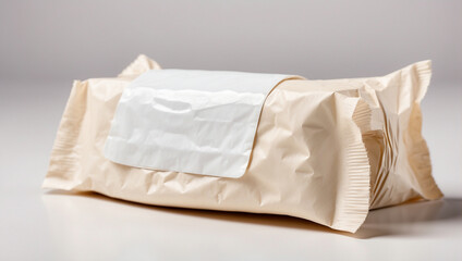 Blank Packaging for Paper Wipes Isolated on a Clean White Background