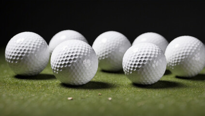 Golf Balls Resting on Green Grass Isolated for a Natural Look