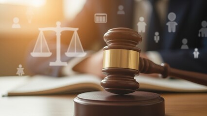 Gavel and Scales of Justice: Law and Legal Concept