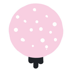 Cartoon berry hand drawn illustration. Scandinavian style flat design, isolated vector. Meadow blossom, bloom, wild floral, botanical element. Kids seasonal clip art, spring, summer print