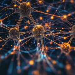 Obraz premium Abstract Neural Network with Glowing Nodes and Connections
