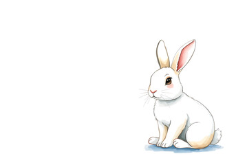 Fototapeta premium Cute little rabbit in watercolour technique. Vector illustration.