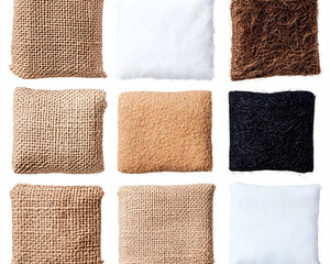 Nine fabric swatches displayed on white background