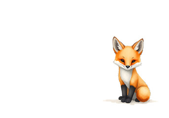 Obraz premium Cute little fox in watercolour technique. Vector illustration.