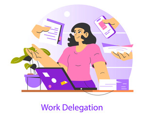 Delegation. Flat Vector Illustration