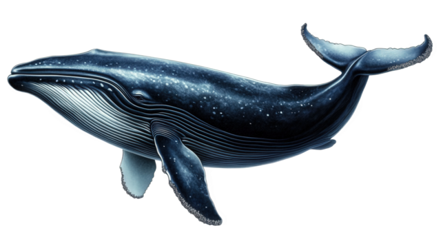 Majestic Blue Whale in Artistic Depiction