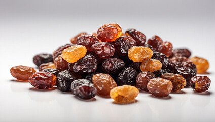 Fototapeta premium Nutritious Raisins Isolated on a White Background for Healthy Snacking and Baking