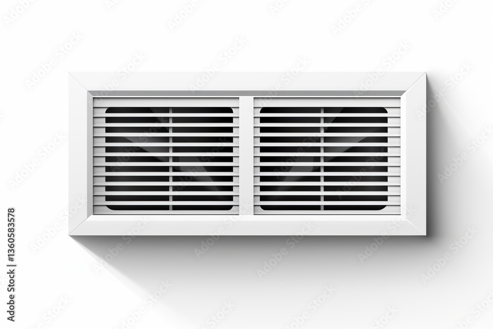 Poster minimalist design of an isolated window vent on a white background with sparse details