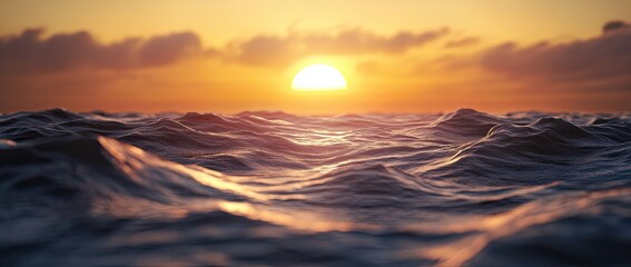 The stunning view of a sunset over an ocean pipeline highlights the contrast between industrial elements and the serene beauty of the sea