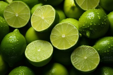 Seamless background design featuring repeated patterns of vibrant lime slices for visual appeal