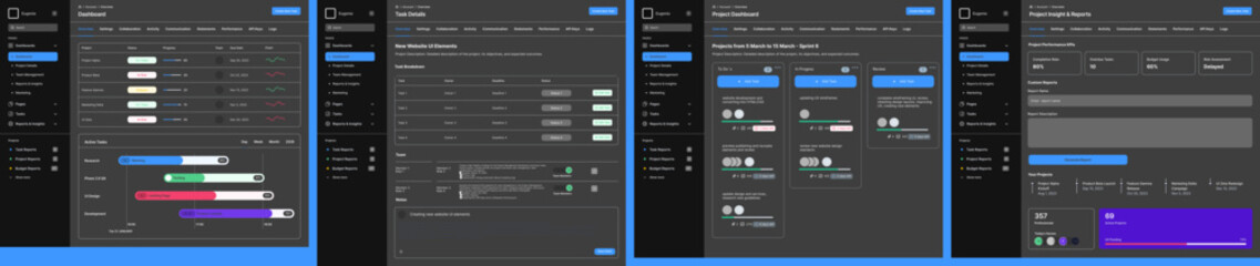 Project Management Dashboard Web App, Task Management Platform, Workflow Tracking System, Team Collaboration Tool, Productivity Monitoring App, Project Planning Interface, Work Progress Tracker