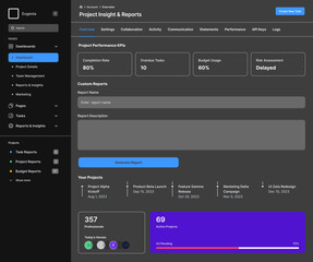 Project Management Dashboard Web App, Task Management Platform, Workflow Tracking System, Team Collaboration Tool, Productivity Monitoring App, Project Planning Interface, Work Progress Tracker