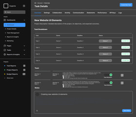Project Management Dashboard Web App, Task Management Platform, Workflow Tracking System, Team Collaboration Tool, Productivity Monitoring App, Project Planning Interface, Work Progress Tracker