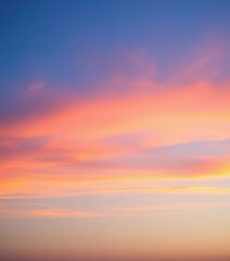 Fototapeta premium Soft blue twilight sky merging with warm sunset hues, peaceful heavenly scene, beautiful, soft