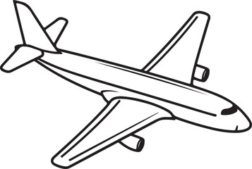 Naklejka premium Vector illustration of an aeroplane line art