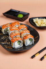 fFesh sushi set traditional japanese food