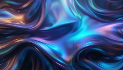 Naklejka premium Fond holographique lumineux bleu violet, texture iridescente arc-en-ciel coloré.