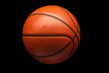 Basketball ball isolated on black background