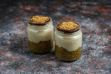 Trendy dessert dubai chocolate magnolia.