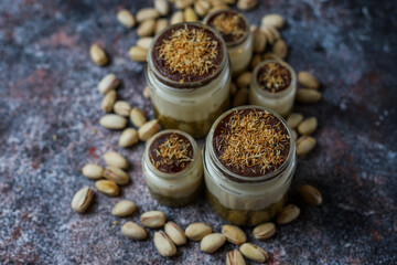 Trendy dessert dubai chocolate magnolia.