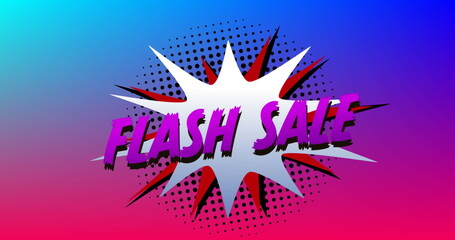 Bright comic-style Flash Sale banner with vibrant colors and dynamic design