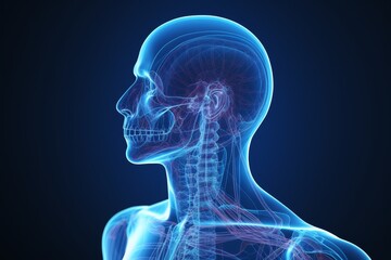 X ray image highlighting human respiratory system  lungs, throat, inflammation, and related issues