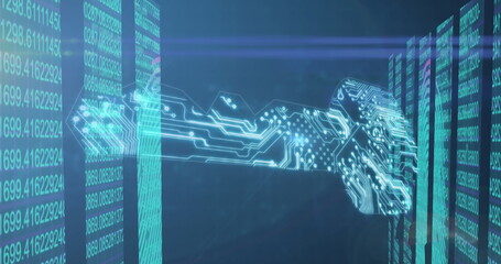 Unlocking virtual data, digital key representing technology and cybersecurity innovation