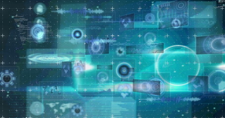 Image of data processing and scope scanning over screens